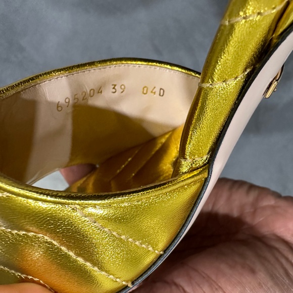 Gucci Double G Crystal Leather Slide Sandal - Picture 6 of 12